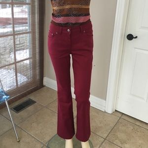 YVES SAINT LAURENT rive gauche burgundy jeans,s.36